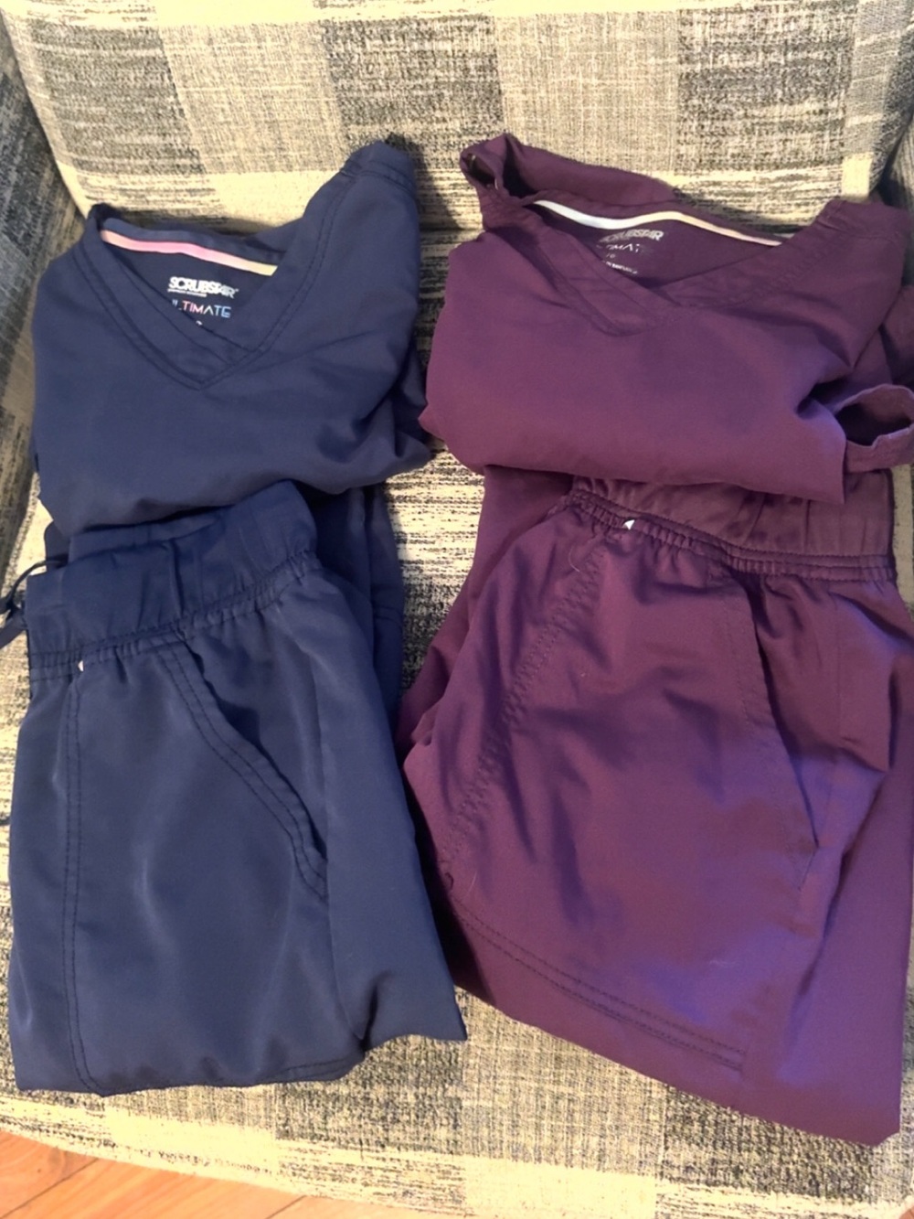 Scrubstar Plum and Navy V-Neck Medical Scrub Sets